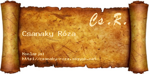 Csanaky Róza névjegykártya